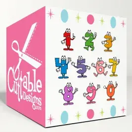Fun Number SVG Cuttable Font