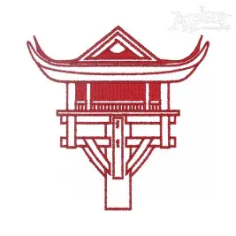 One Pillar Pagoda Embroidery Design