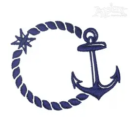 Anchor and Rope Embroidery Design
