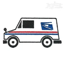 Mail Truck Embroidery Design