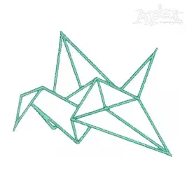 Origami Bird Embroidery Design