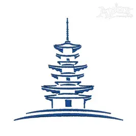 Japan Pagoda Embroidery Design