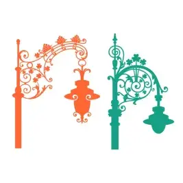Street Lamp Silhouette SVG Cuttable Design