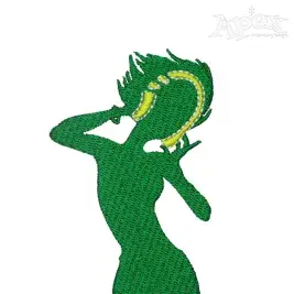 Girl with Headphones Embroidery Design