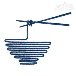 Noodle Bowl Embroidery Design