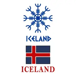 Iceland Snowflake Flag SVG Cuttable Design