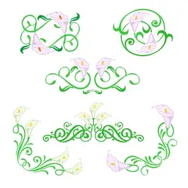 Lily Decorative Borders SVG Cuttable Design