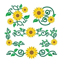 Sunflower Border Decor SVG Cuttable Design