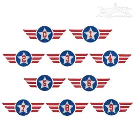 Pilot Badge Number Embroidery Design
