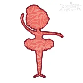 Ballerina Girl Applique Embroidery Design
