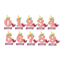 Unicorn Birthday Number SVG Cuttable Design