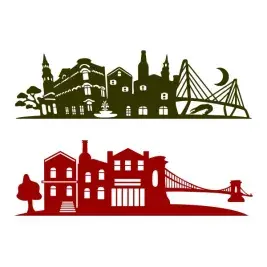 Bridge City Skyline SVG Cuttable Design