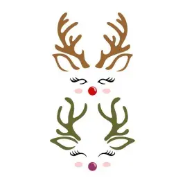 Reindeer Cute Faces SVG Cuttable Design