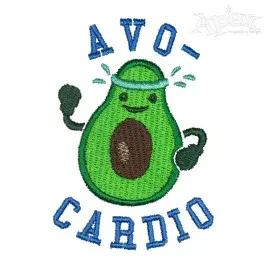Avo-Cardio Advocado Cardio Embroidery Design