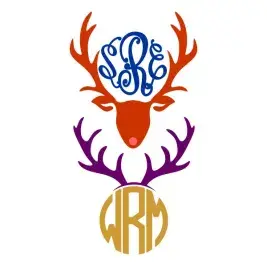 Antlers Monogram SVG Cuttable Frame