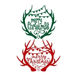 Merry Christmas Antlers SVG Cuttable Design