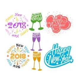 New Year 2018 SVG Cuttable Design