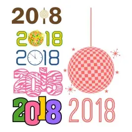 New Year 2018 SVG Cuttable Design