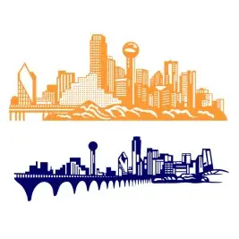 Dallas City Texas TX Skyline SVG Cuttable Design