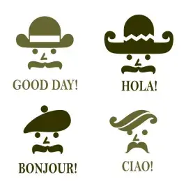 Mustache Man with Hat Pack SVG Cuttable Design