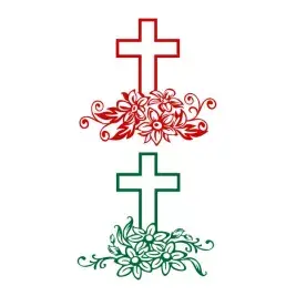 Poinsettia Flowers Cross SVG Cuttable Designs