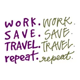 Work Save Travel Repeat SVG Cuttable Design