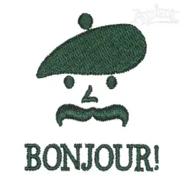 Bonjour Embroidery Design