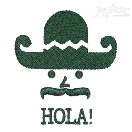 Hola Embroidery Design