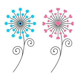 Dandelion Flower Heart SVG Cuttable Design