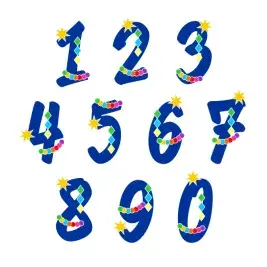 Mardi Gras Number SVG Cuttable Font