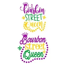 Mardi Gras Bourbon Street Queen SVG Cuttable Design
