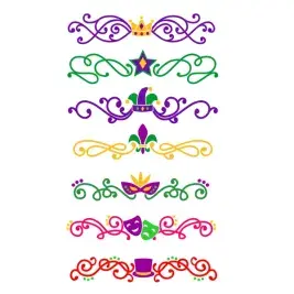 Mardi Grass Decor Borders SVG Cuttable Design