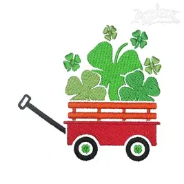 Clover Wagon Embroidery Design