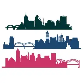 Memphis City Skyline TN Tennessee SVG Cuttable Design