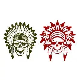 Native American Headband Skull SVG Cuttable Design