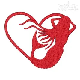 Mermaid Heart Silhouette Embroidery Design