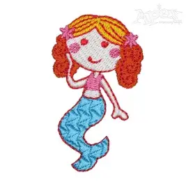 Cute Mermaid Embroidery Design