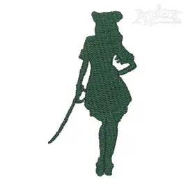 Pirate Lady Silhouette Embroidery Design