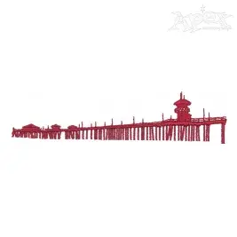 Huntington Beach California Embroidery Design