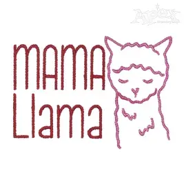 Mama Llama Embroidery Design