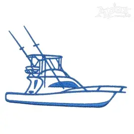 Fishing Boat Embroidery Design