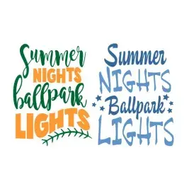 Baseball Summer Nights Ballpark Lights SVG Cuttable Design