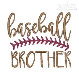 Baseball Brother Sister Embroidery Design