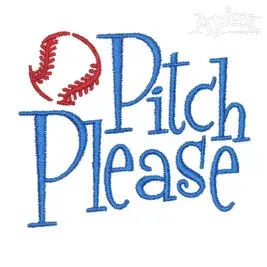 Pitch Please Embroidery Design