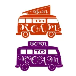 Born to Roam VW Van SVG Cuttable Design