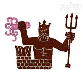 Poseidon Embroidery Design