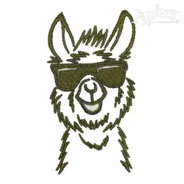 Funny Cool Llama Embroidery Design