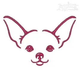 Chihuahua Face Embroidery Design