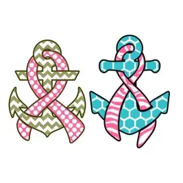 Pattern Anchor Ribbon SVG Cuttable Design