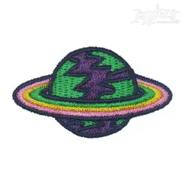 Rainbow Planet Embroidery Design